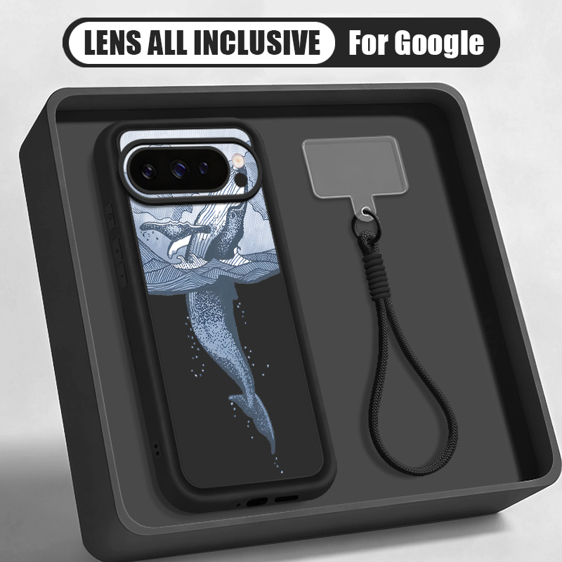 Google Pixel 8A - Handgelenkschlaufen-Hülle mit Buckelwal-Print für Google Pixel